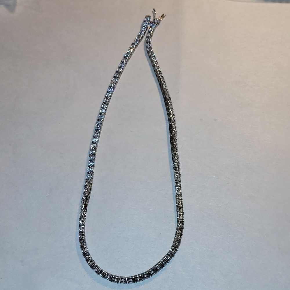 Silvertone Necklace Stamped CN GM